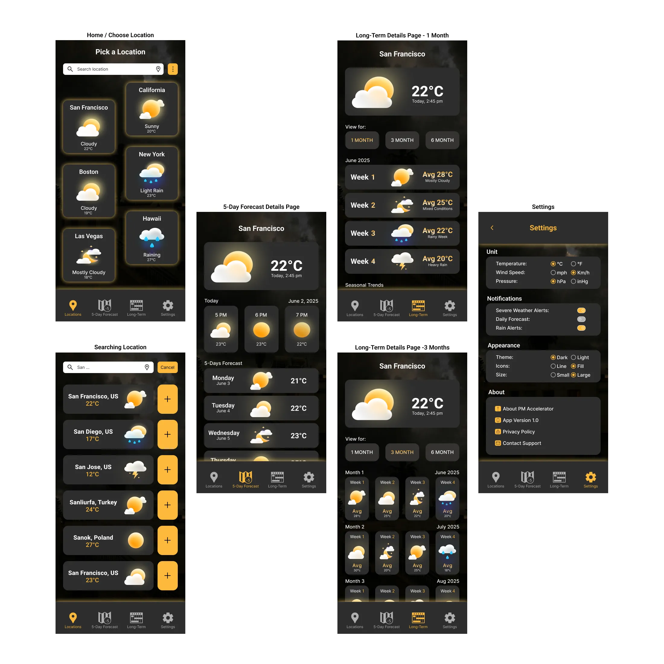 Weather App High-Fidelity Design